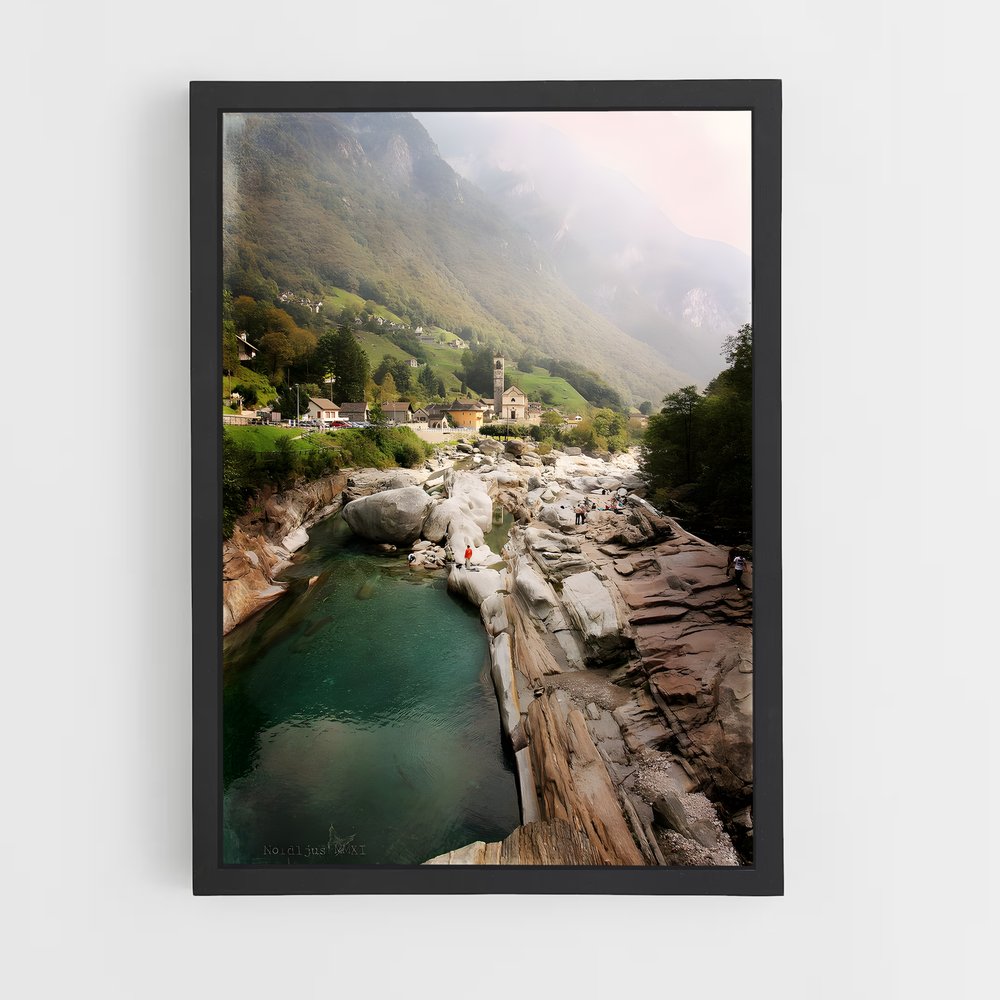 Poster Cascade de Verzasca – affiche Saut à l’élastique (vue 2)